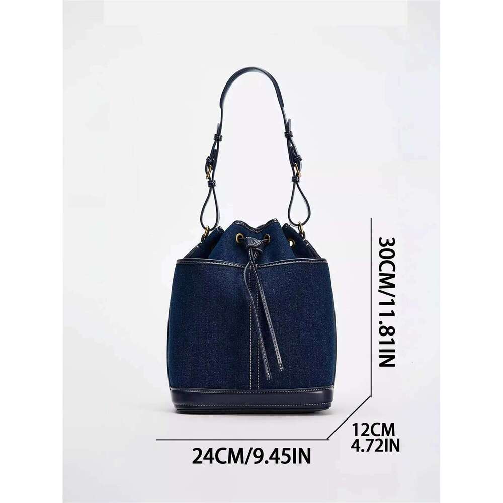 Women's Bags Designer Autumn/Winter New Denim Hand Bill Shoulder Fashion Canvas Bucket Bag