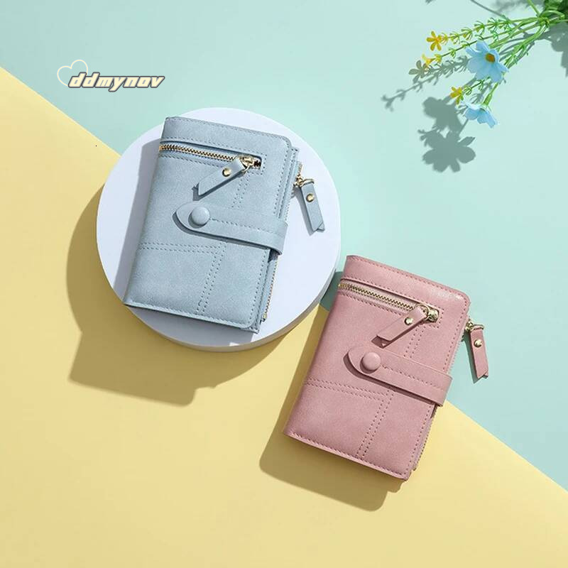 Ultra-thin PU Leather For Women Fashion Short Card Holder Designer Solid Color Clutch Bag Wallet ddmynov