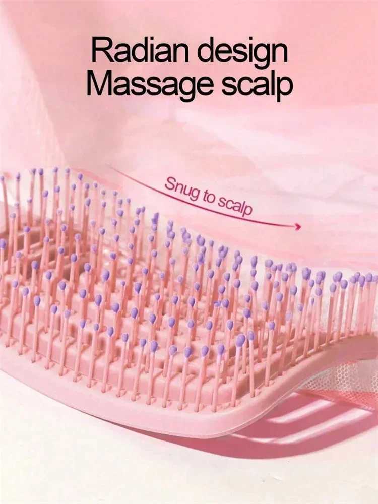 Ribbed Comb Volumizing Detangling Hair Brush Women Long Hair Massage Comb with Hollowed-Out Design for Home Use Body Care Travel R250526