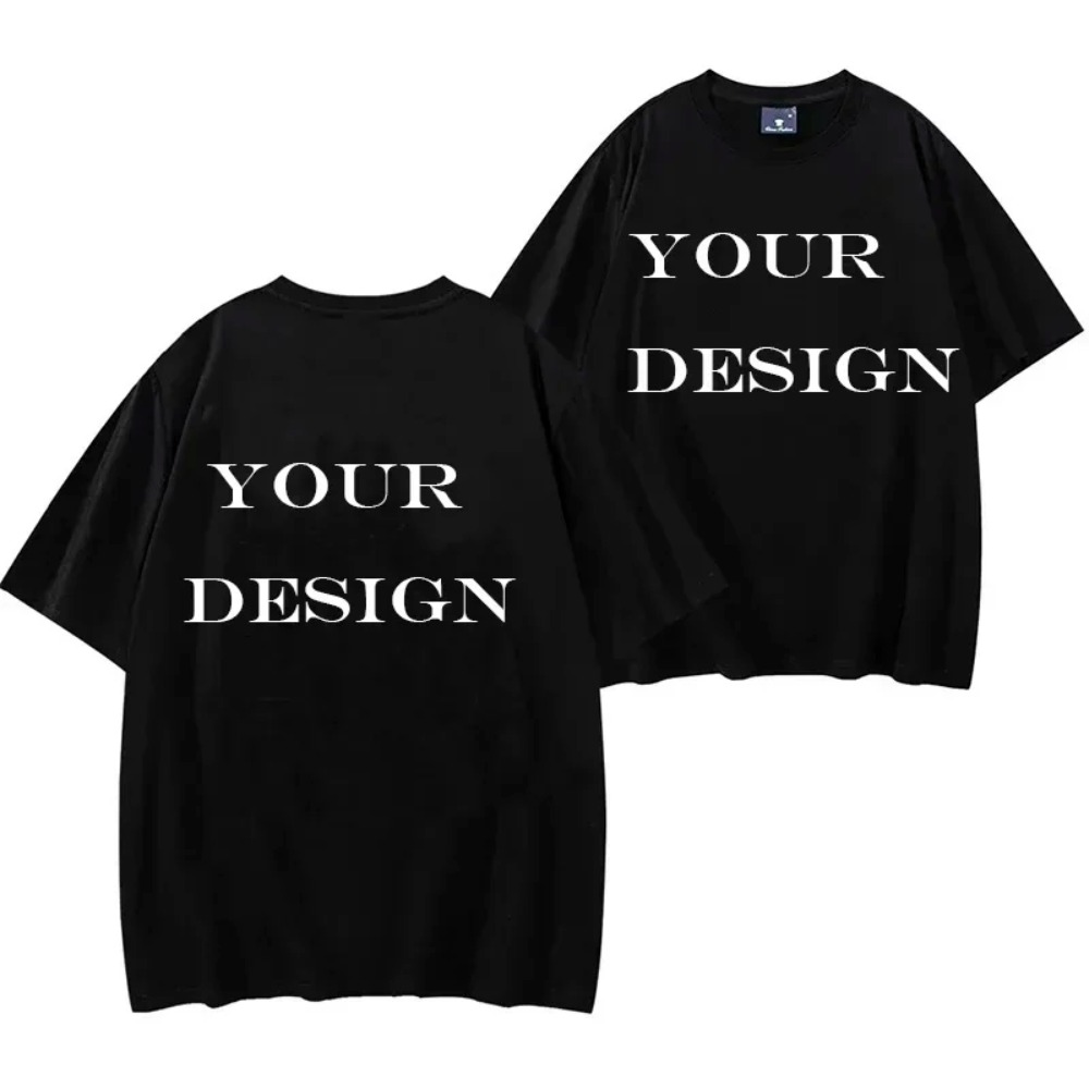 DIY Printed Designer Tshirt Women 100% Cotton Male Tops Choose Your Own Picture Comfort 180-220g Heavy Clothing S M L XL XXL XXXL Oversized Casual Sty