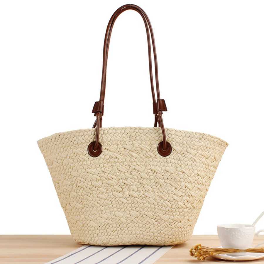 Womens Large Capacity Shoulder Bag Summer Straw Woven Basket Handbag Fashion Female Luxury Designer Beach Bag Bali Shopper Tote W250524