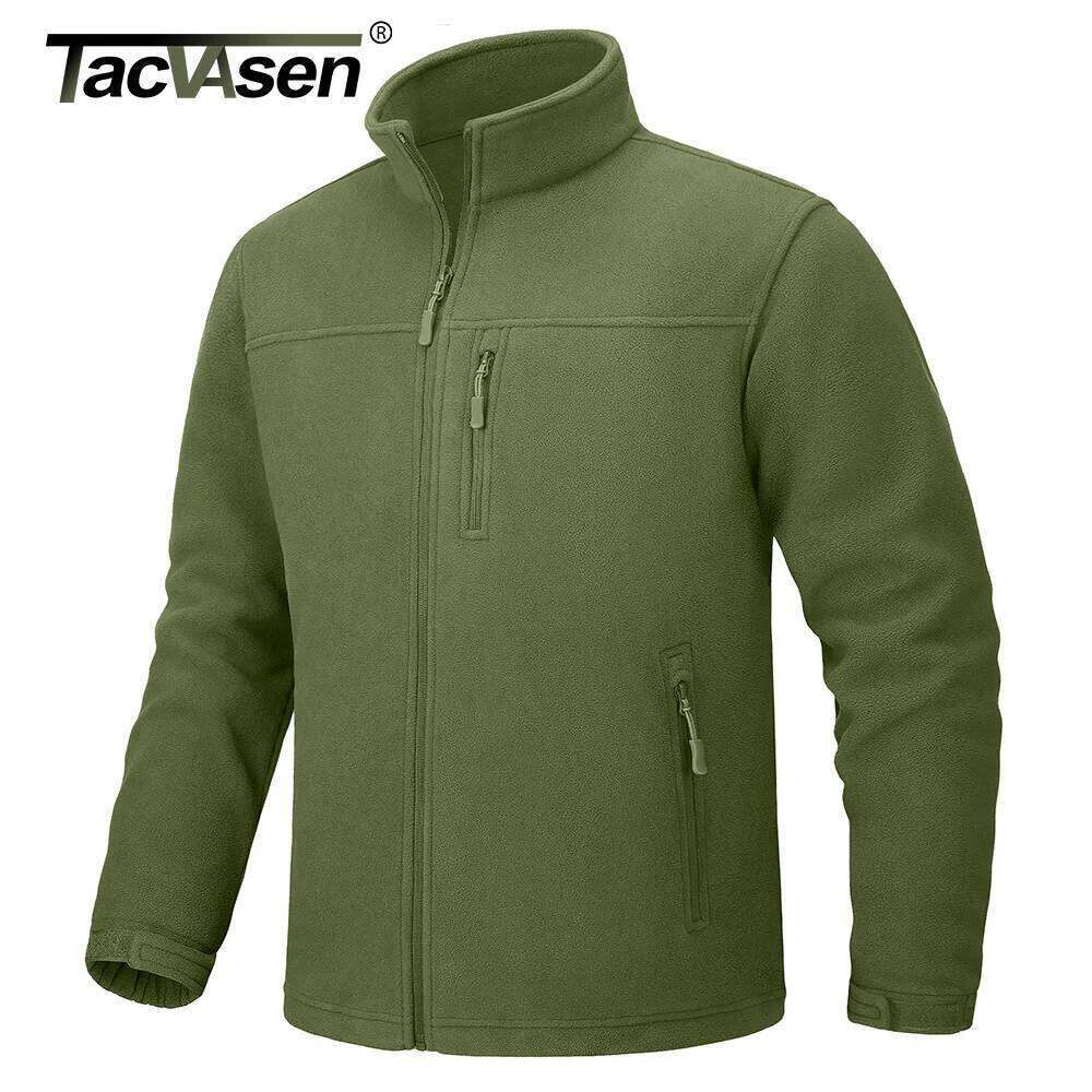 TACVASEN Full Zip Up Fleece Mens Thermal Warm Workout Jacket Outdoor Trekking Hiking Jackets Camping Coat Windbreaker