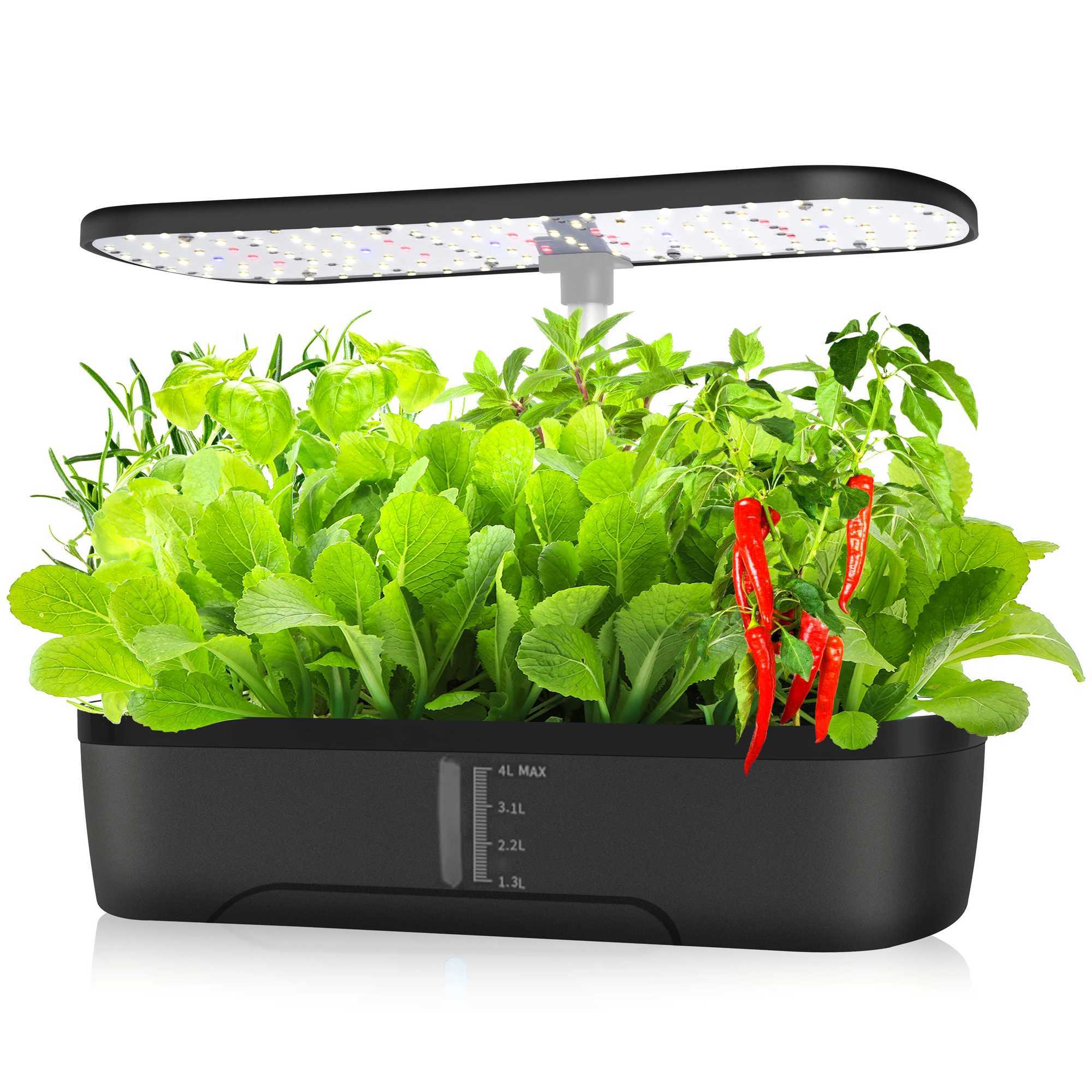12 Pods Hydroponics Growing System Herb Garden Kit Indoor Adjustable Height with Automatic Timer 20-Watt LED Grow LightXJ250526
