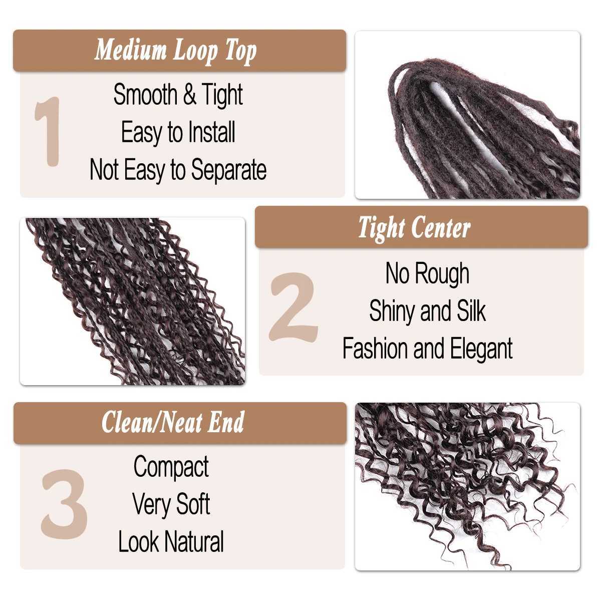 Synthetic Dreadlock Extensions Handmade Crochet Braids Hair 24Inch Synthetic For Black Women 10Strands Rae Hair Hip-Hop Braid S25526