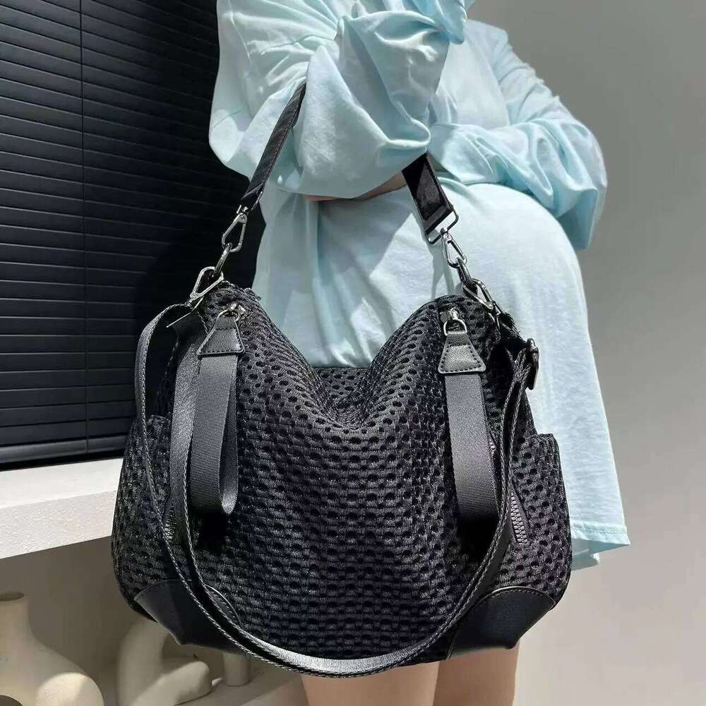 Women's Bags Designer Women's Fashion Splicing Crossbody Large Capacity Mesh Lightweight Travel Holiday Sports Bag