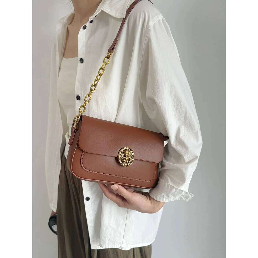 CGCBAG Fashion Designer Women's Vintage Square Crossbody Bag Simple High Quality PU Leather Brand Handbags Ladies