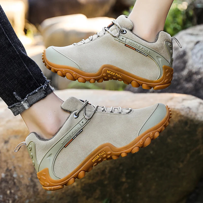 Cow Leather Winter Men Hiking Boots For Women Outdoor Waterproof Treeking Snow Shoes Climbing Mountain Hunting Walking Sneakers 250526