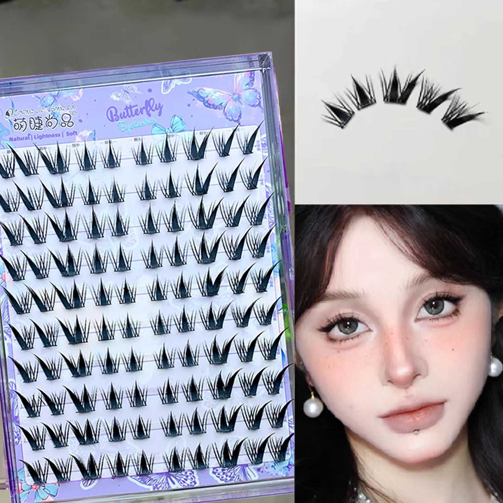 Individual Manga Lashes Natural Fox Eye False Eyelash Cluster Segmented Anime Lashes C Curl Thick Mink Lashes Extension z2505268GXS