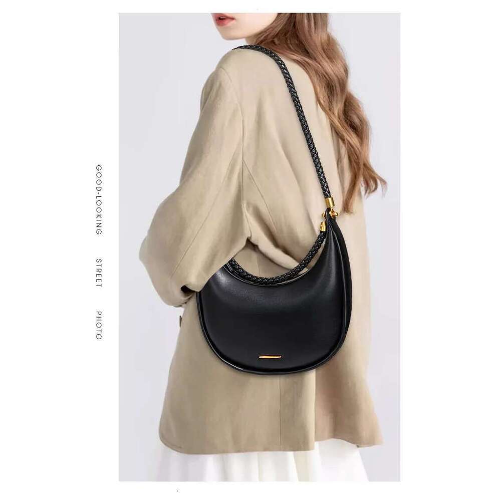 JW PEI 2025 New Designer Crescent Bag For Women - Textured Shoulder Bag, Trendy Top Handle Underarm Purse