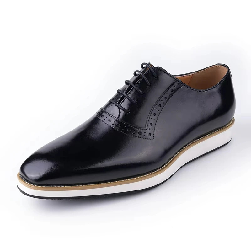 Wholesale Men Shoes Leisure Fashion Business Sneaker Handmade By Genuine Leather Casual Formal Rubber Bottom Oxfords Shoes 250526