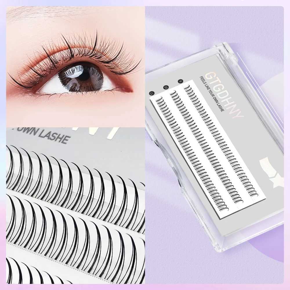DIY A/M Shape Spikes Cluster Eyelash Extension Fish Tail Mix 3D Heat Bonded False Lashes Individual Makeup Natural Premade Fan z250526E1N6
