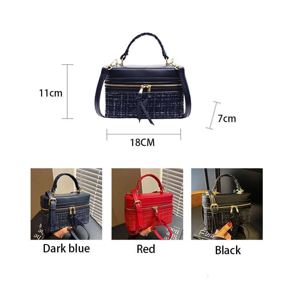 Women's Bags Designer Vintage Woolen Box Handbags Designer Shoulder Crossbody Bags For Women New Square Chains Sling Bag Clutch Lady