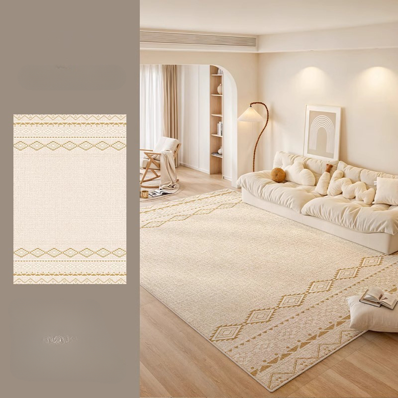 Carpet, Living Room, Persian Cream Style, No Wash, Erasable, High-end, Waterproof, Stain Resistant, Dirt Resistant, Bedroom Floor Mat