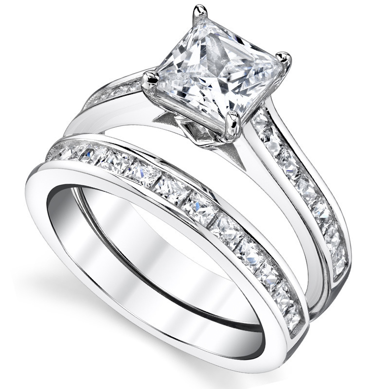 Wedding Rings Designer 925 Silver Shiny Crystal Ring Gold Solitaire Ring Fashion Square Diamond Ring Luxury Wedding Party Jewelry 5-12