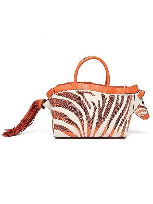 2025 New Niche Design Zebra Fashion Personality Color-Block Shape Women's Daily Shoulder Crossbody Bag