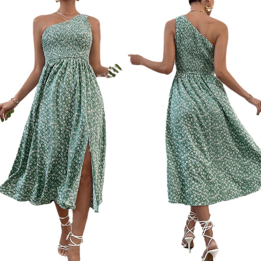 Womens dress with a niche design style one shoulder elegant temperament long skirt