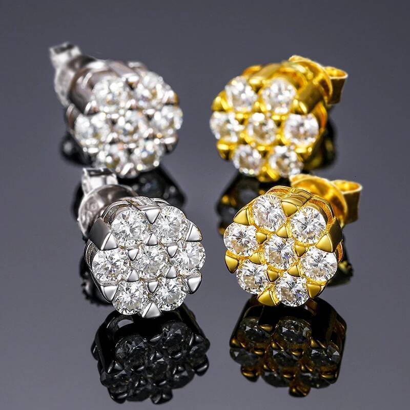 1.4ct Moissanite Stud for Women Sterling Sier Unisex Earrings Screw Backs Hypoallergenic Fine Jewelry Gifts