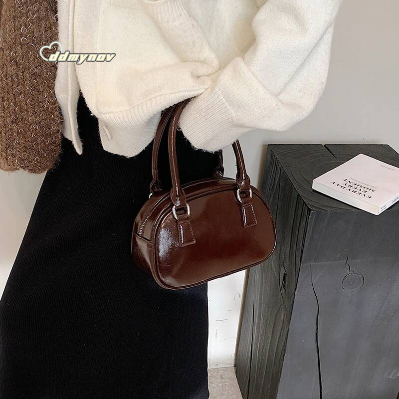 Red Color Top-handle Bags For Women Vintage Small Pillow Shoulder Cross Body Bag 2024 Designer Purses And Handbags ddmynov