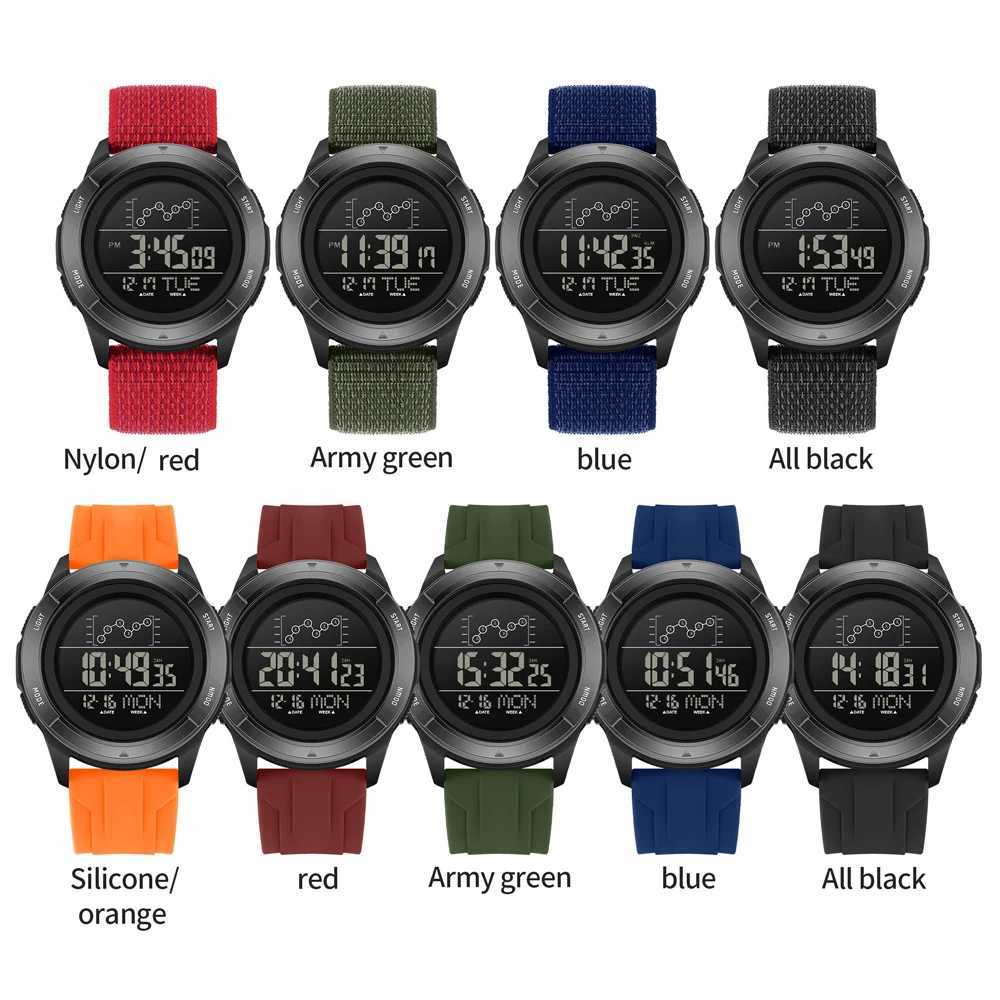 SANDA Electronic Watch Nylon Strap Digital Display Multifunctional Alarm Clock Student Watch Waterproof Military Sports Watch M250526