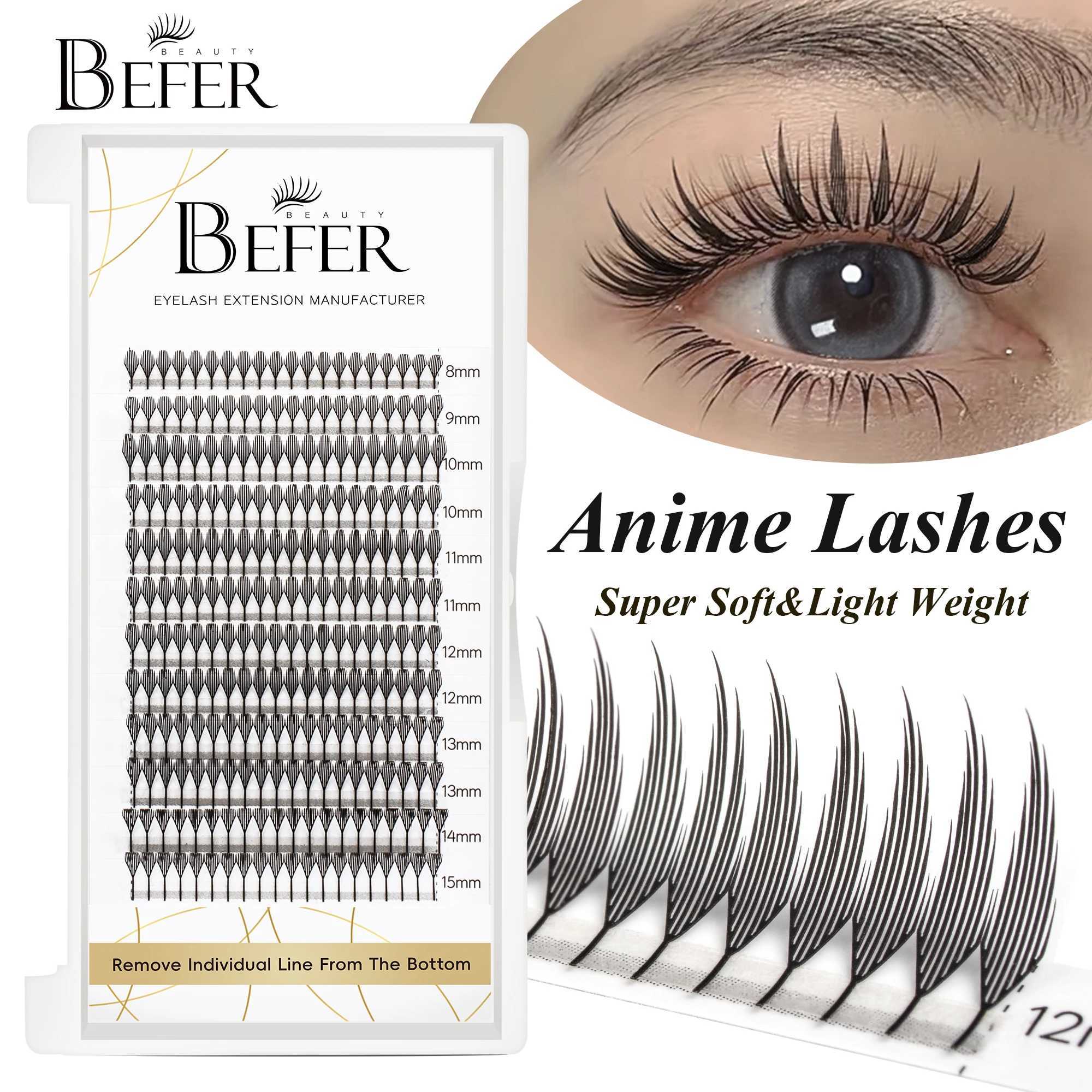 Befer Beauty Anime Lashes 240 Clusters Manga Style Feather Lash Flora Cat Eye Eyelashes 8-15mm C/D Curl Lash Extensions Supplier z250526JVGD