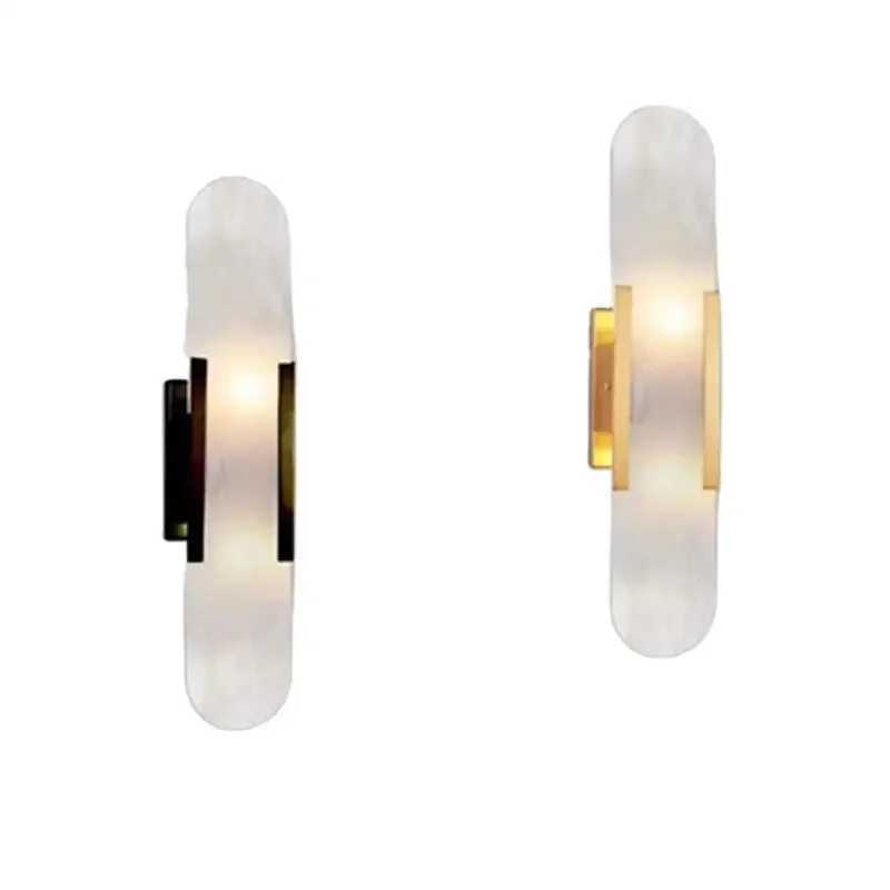 Nordic postmodern marble wall lamp for living room TV background bedroom study bedside wall lamp creative light luxury wall lampXJ250526