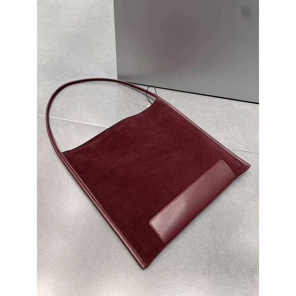 Vintage Casual Tote Handbag Women Genuine Leather Soft Suede Cowskin Single Shoulder Bags Ladies Large Capacity Armpit Bag