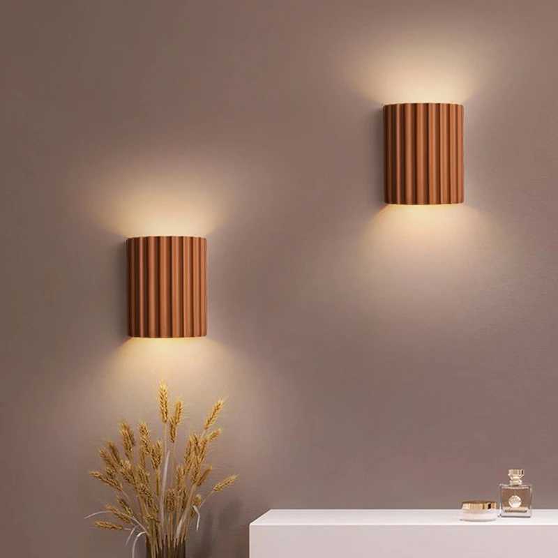 Dropshipping Nordic LED Wall Lamp Modern Macarone Resin Wall Lights Bedroom Bedside Home Decor Background Wall Lighting FixturesXJ250526