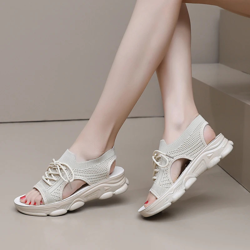 Summer Womens Casual Sandals with Breathable Uppers and Antislip Soles for Outdoor Travel 250526