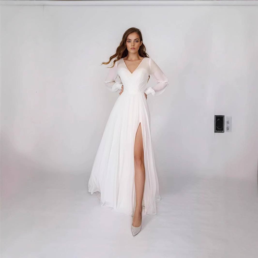 QQH Spring/Summer Womens Long Skirt Sexy Long Sleeve Chiffon Mesh Pendant Dress