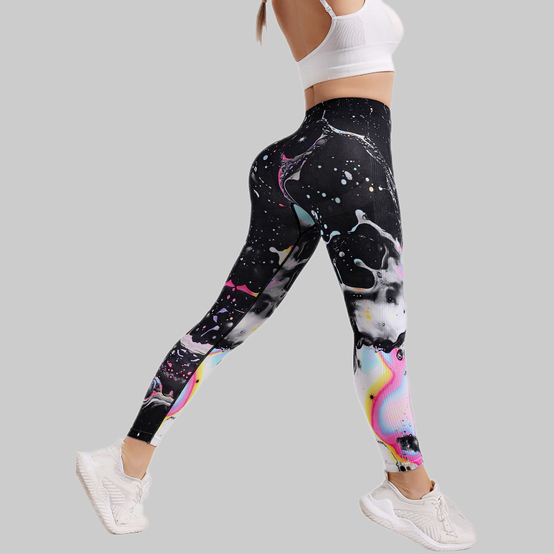 Digital Printed Yoga Pants Women's Running Fitness Sports Hip Lifting Leggings Outdoor High Waist Sports Pants