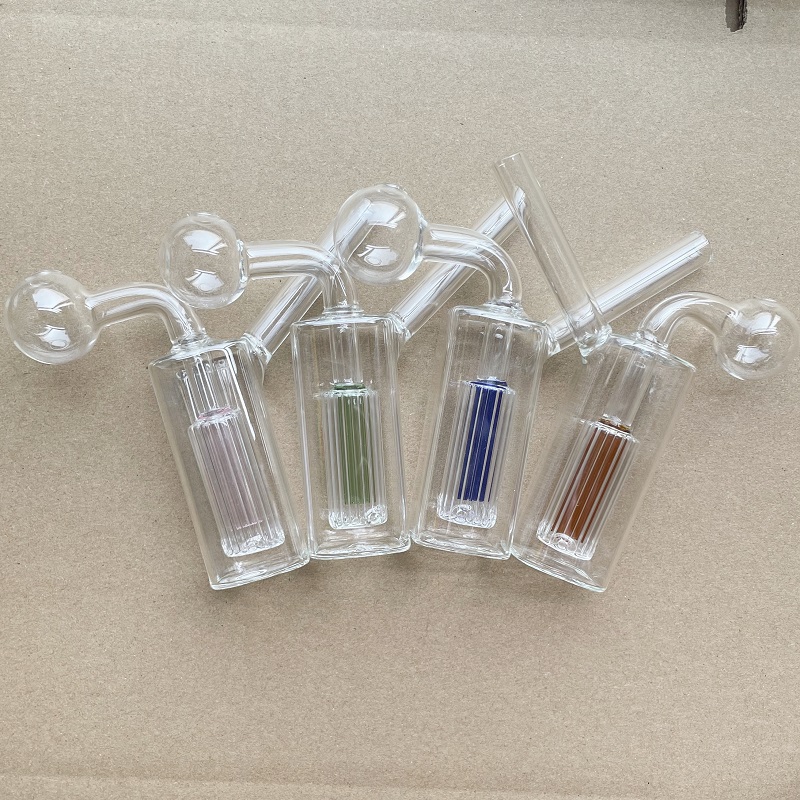 5PCS Glass Oil Burner Pipes Bowl Straight Hand Pipe Smoking Water Accessories For Water Hookah Bong