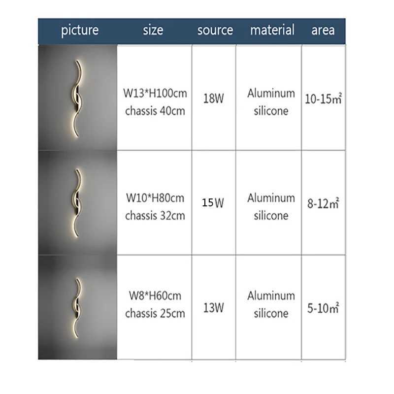 Modern LED Wall Sconce Strip Aluminum Wall Lamp 60/80/100CM For Bedroom Bedside Living Room Background Decor Lighting FixturesXJ250526