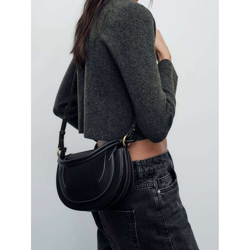 Women's Bags Designer Autumn And Winter New Women's Handbag Advanced Color Contrast Line Embellished Single Shoulder Crossbody Bag