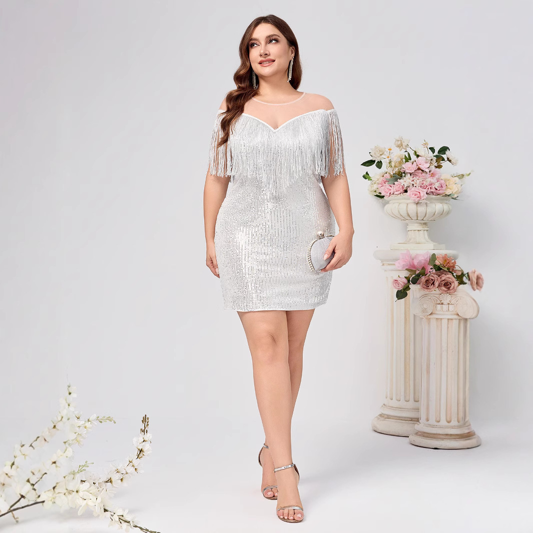 Womens Design Perspective Tassel Sexy Bag Hip Strap Dress