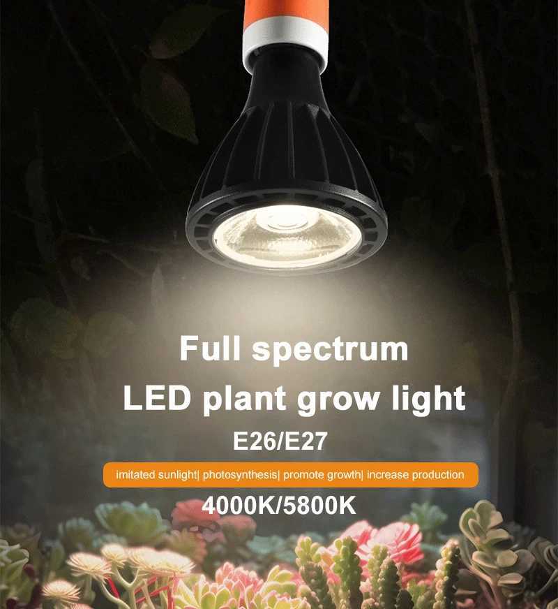18W PAR lens LED full spectrum plant fill light COB flower growth lamp aquarium lamp laser stage lighting aluminum indoor lampXJ250526