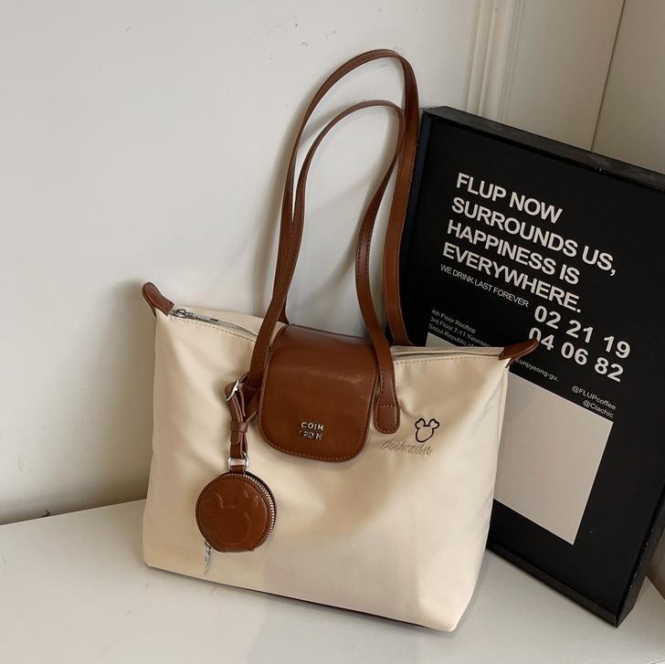 Women's Large Capacity Designer Nylon Cloth Bag New Fashionable Embroidery Handbag Casual Fashion Shoulder Bag Shopping Bag Free Shipping