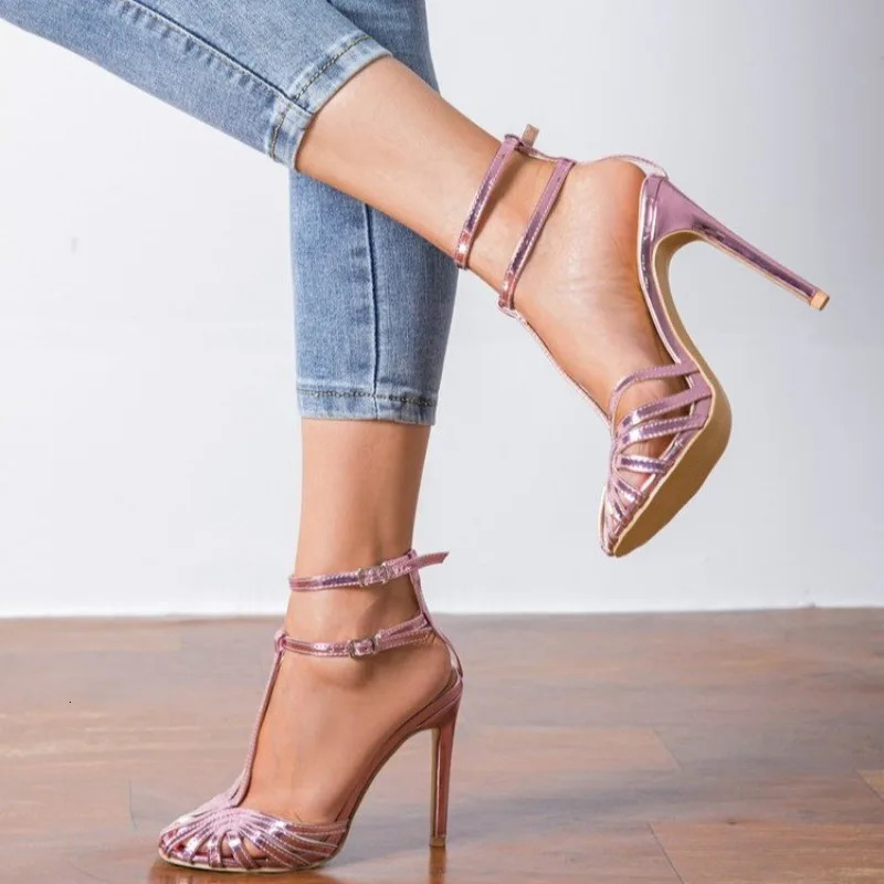 Baotou High Heels Womens Round Toe Shallow Fork Thin Strap Fairy Style Stiletto Heel Nonslip Roman Sandals 250526