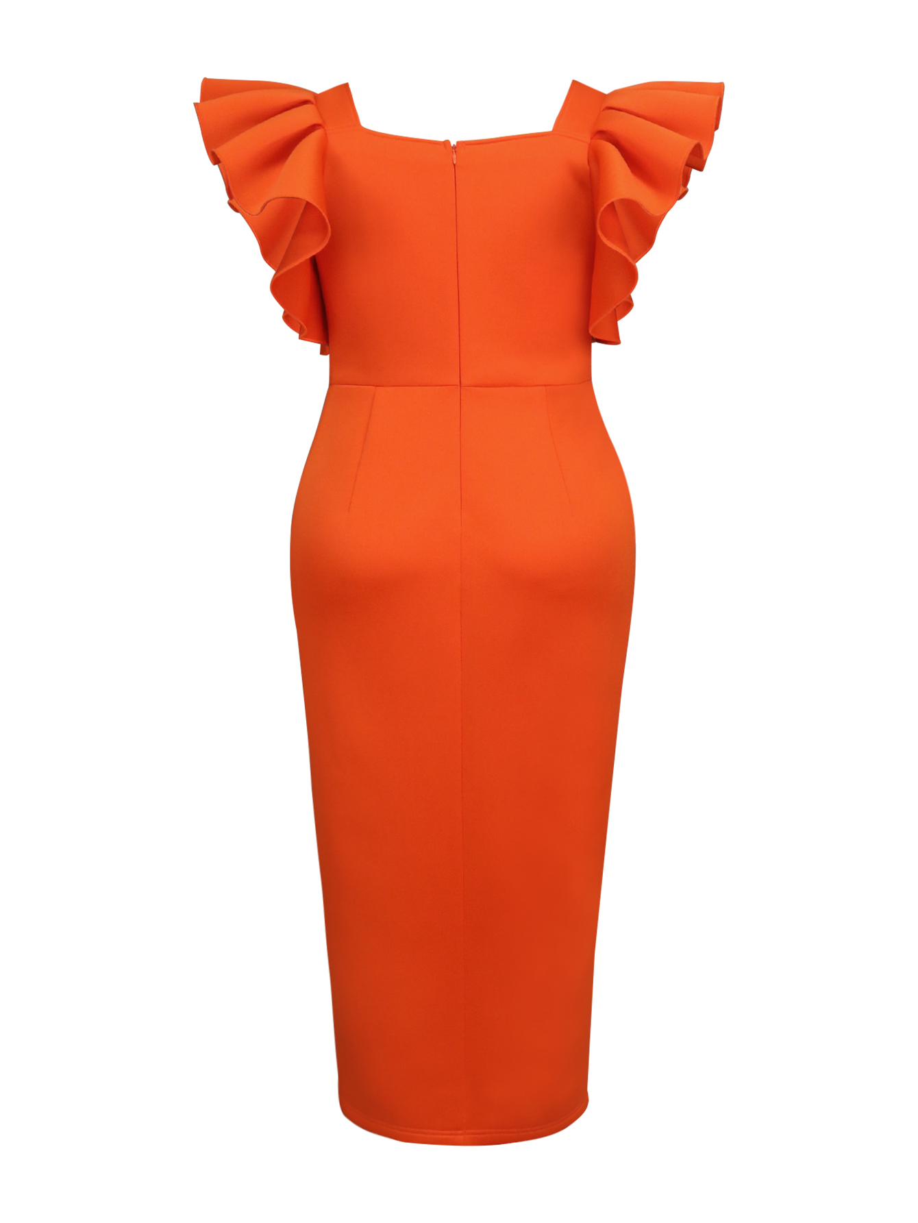 Women Dress For Special Occasions Flare Ruffles Sleeves Beading Sexy High Slit Bodycon Sheath Birthday Formal Party Evening Festival Vacation