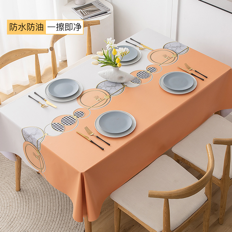 D275 tablecloth waterproof and oil-proof washable cloth desk ins style tablecloth rectangular pvc coffee table household tablecloth Nordic