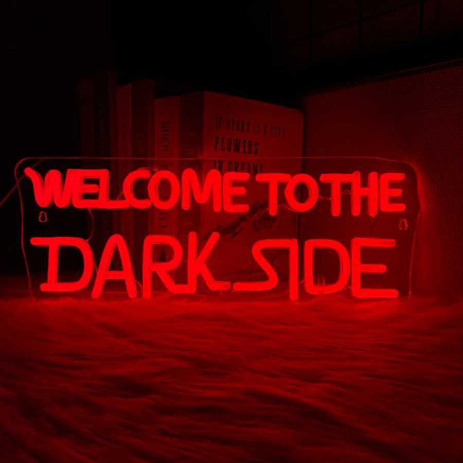 Welcome To The Dark Side Neon Sign Letter Lamp Icon Usb Powered Used For Bedroom Game Room Haunted House Halloween Decor. W250526