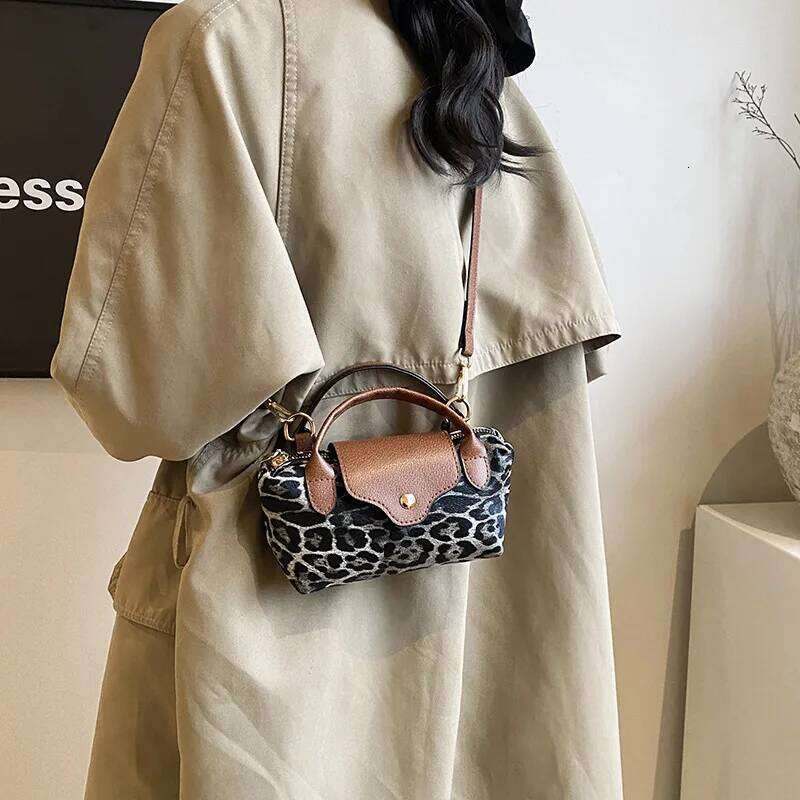 Fashion Leopard Pattern Handbag Casual Versatile Zipper Shoudler for Women Trendy All-match Crossbody Bag Women's Bags
