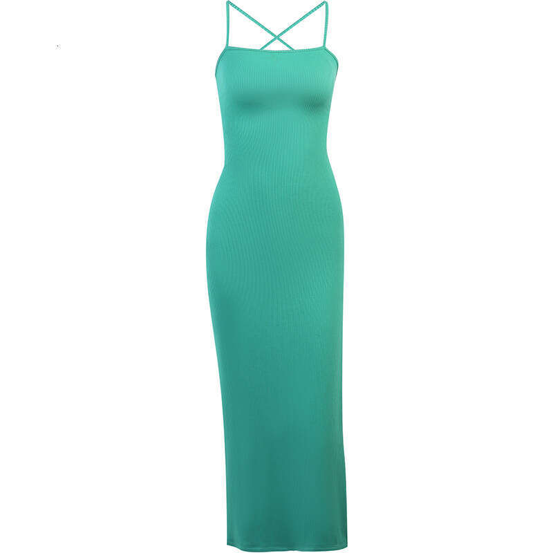 Tight Cut Out Dresses New Style Spicy Girl Strap Backless Tie Sanya Vacation Sexy Split Tube Top Long Dress Sexy Dress