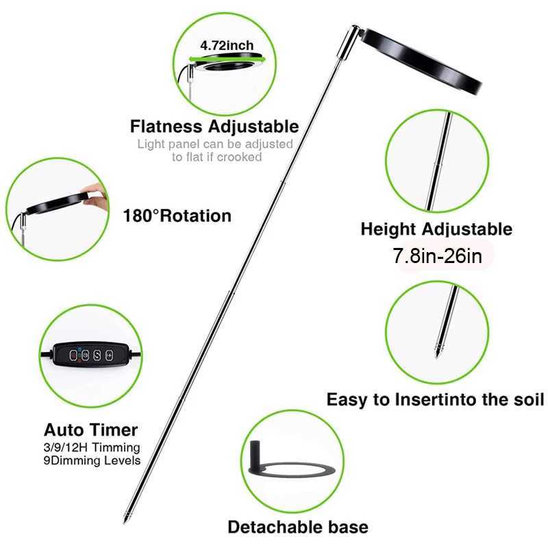 Plant Grow Light LED Growing Lamp Full Spectrum for Indoor Plants Height Adjustable Auto Timer 5V Idea for Small Plant LightXJ250526