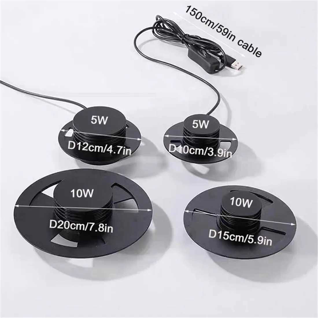 Round D10cm D12cm D15cm D20cm LED moss plant light breathable ecological bottle lamp USB aquatic grass light wanter plant lampXJ250526