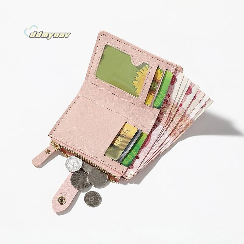 Ultra-thin PU Leather For Women Fashion Short Card Holder Designer Solid Color Clutch Bag Wallet ddmynov