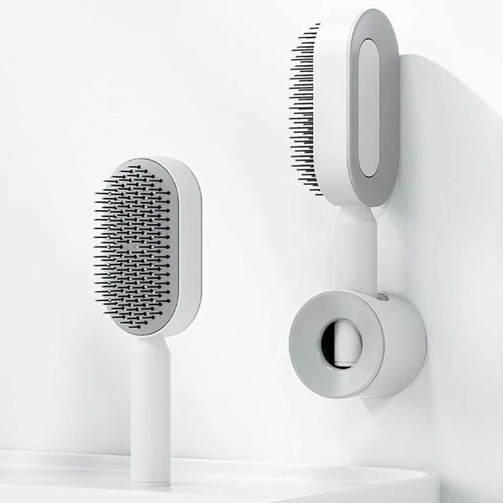 Airbag Massage Combs Self Cleaning Hair Brush Anti-static Wet Dry Curly Detangler Hairbrush Women Hairdressing Styling Hair Tool R250526