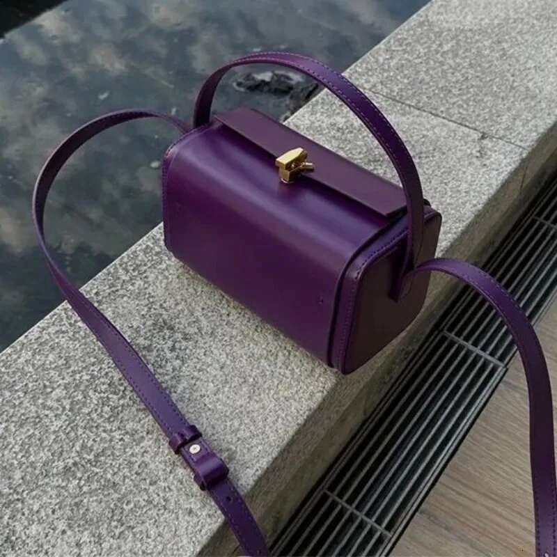 Handheld Box Women's New Fashionable Berry Purple Boston Bag, Versatile, Niche, Light Crossbody Bag