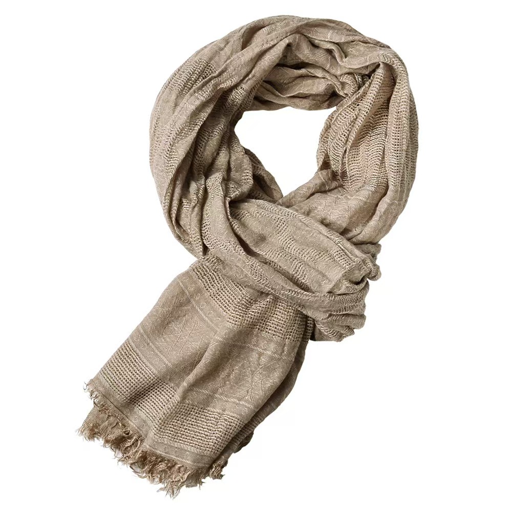 T812 European and American men's yarn-dyed scarf men's winter jacquard British solid color shawl