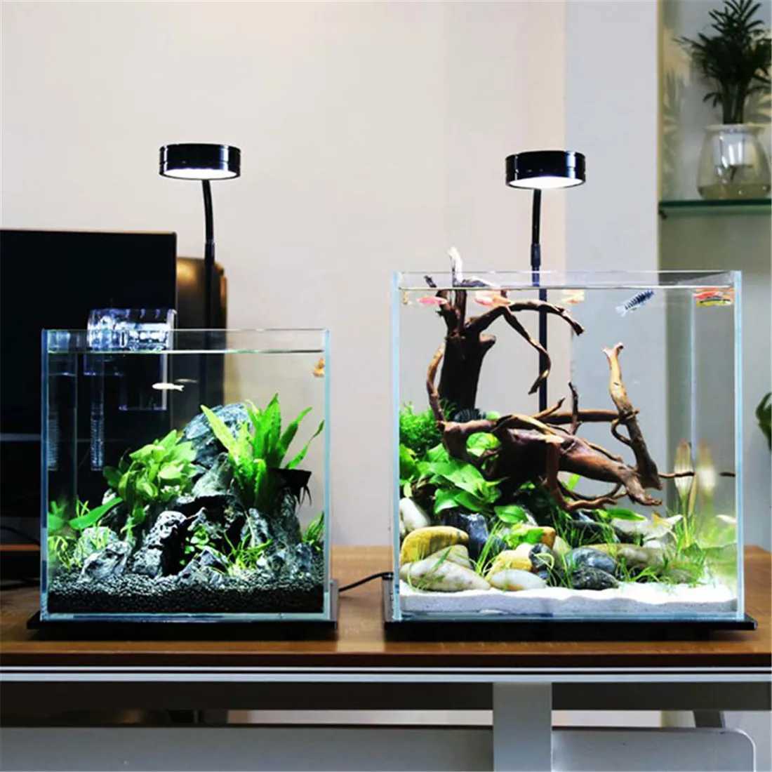 Dimmable USB Powered LED Aquarium Light with Timer 360 Degree Full Spectrum LED Fish Tank Light Plant Growth Succulents BottleXJ250526