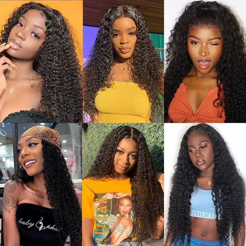 12A Brazilian Afro Kinky Curly Bundles With Closure Human Hair Bundles With Frontal Loose Deep Wave Hair Bundles With Closure S25526